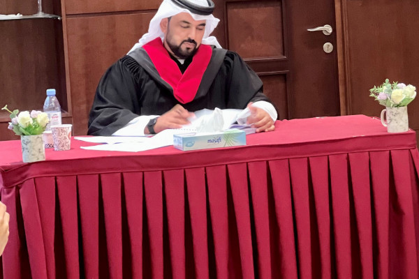 مناقشة رسالة الماجستير للطالب/ محمد حسن المنصوري