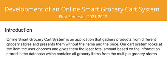 Development of an Online Smart Grocery Cart System