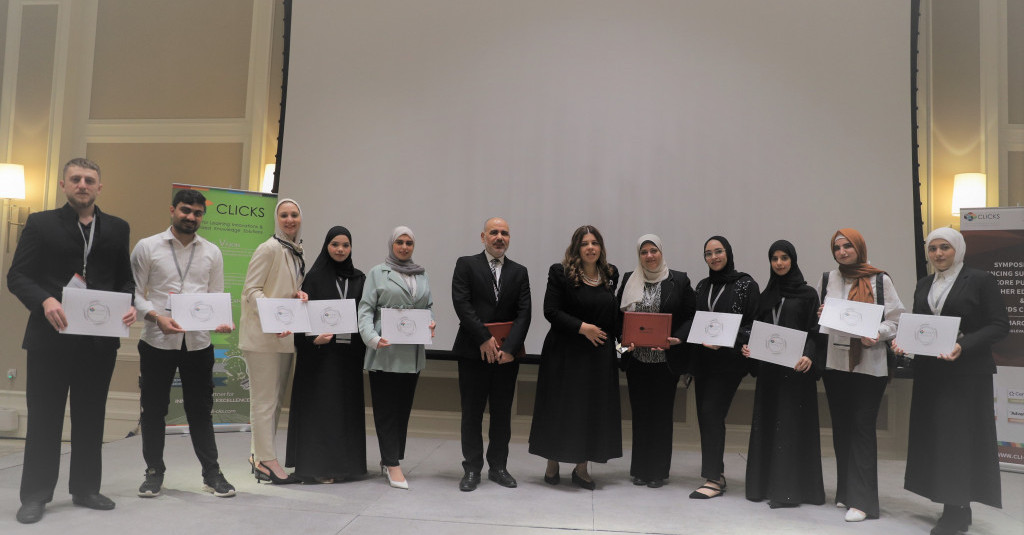 Honoring Ajman University Students for participating in organizing the International Symposium on Advancing Sustainability as a Core Purpose for Higher Education