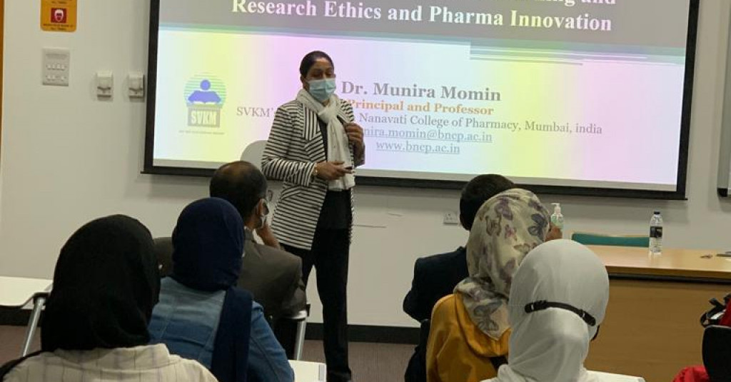 The College of Pharmacy & Health Sciences (COPHS) hosted an international visitor Prof. Munira Momin