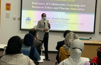 The College of Pharmacy & Health Sciences (COPHS) hosted an international visitor Prof. Munira Momin