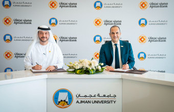 Under the Directives of Ammar bin Humaid to Enhance Applied Education and Build a Knowledge-Based Economy, Ajman University and Ajman Bank Sign an Agreement to Establish a Financial Markets Lab