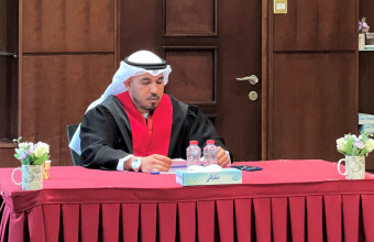 مناقشة رسالة الماجستير للطالب/ حمد حميد الزعابي