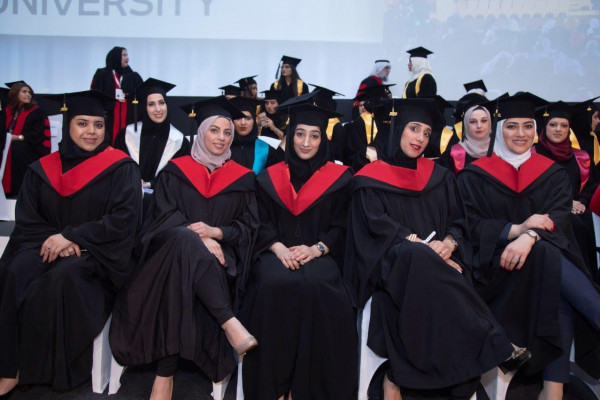 The Wife of the Ruler of Ajman Attends the First Batch of Graduation 29, of AU Female Students