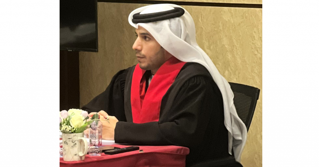 مناقشة رسالة الماجستير للطالب/ غانم محمد الهاملي