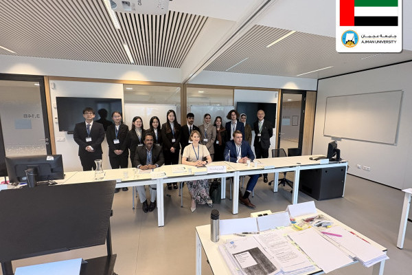 كلية القانون بجامعة عجمان تشارك في مسابقة المحكمة الجنائية الدولية الصورية بجامعة لايدن