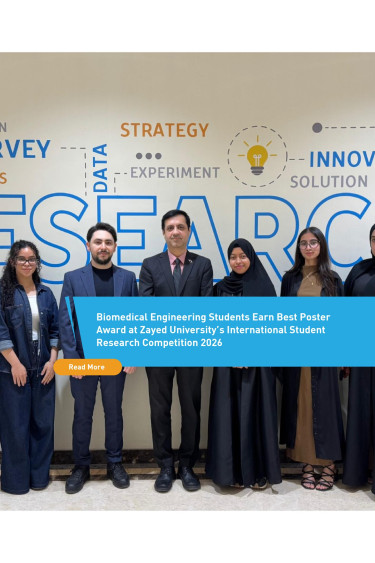Biomedical Engineering Students Earn Best Poster Award at Zayed University’s International Student Research Competition 2026