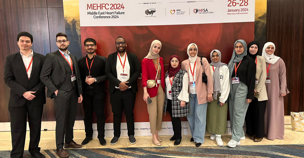Faculty and students in the MSc in Clinical Pharmacy program at Ajman University, attended the Middle East Heart Failure Conference (MEHFC 2024)
