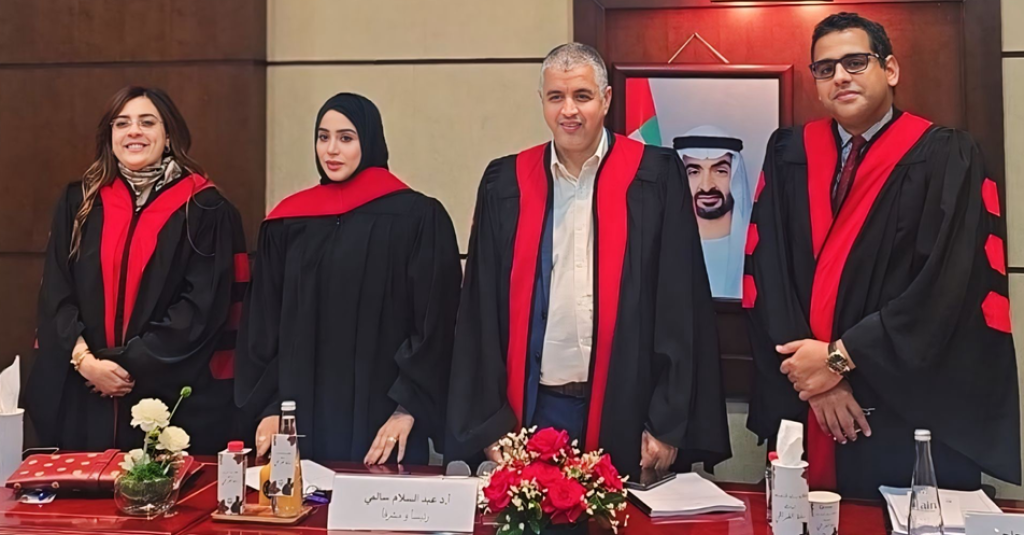 الطالبة سارة عباس الفراقي تناقش أطروحتها حول التنظيم القانوني للمنازعات الضريبية في دولة الإمارات