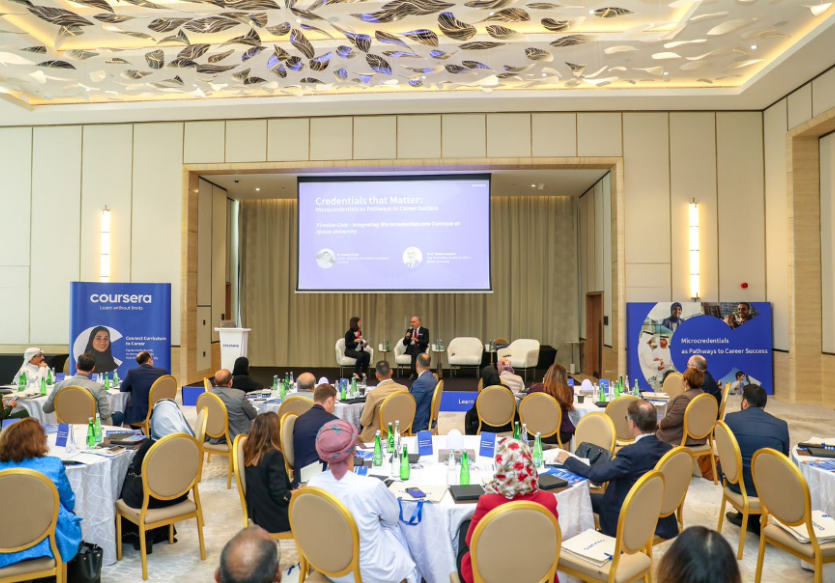 Vice Chancellor for Academic Affairs Shares AU Success Story with Coursera During a Fireside Chat Event in Dubai