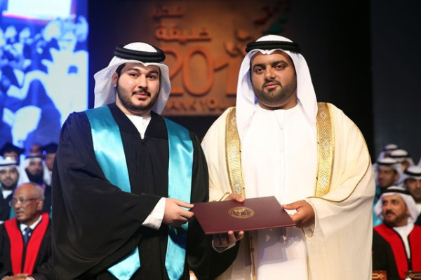 Crown Prince of Fujairah attends graduation ceremony at Ajman University in Fujairah