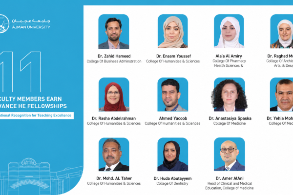 Ajman University Advances Teaching Excellence as 11 Faculty Members Earn Advance HE Fellowships