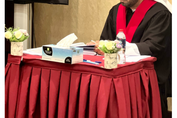 مناقشة رسالة الماجستير للطالب/ 	خالد عبيد آل علي