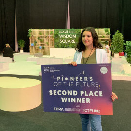 CBA student Karen Saad Zakaria wins second place in the Sheraa Hackathon at the Sharjah Entrepreneurship Festival