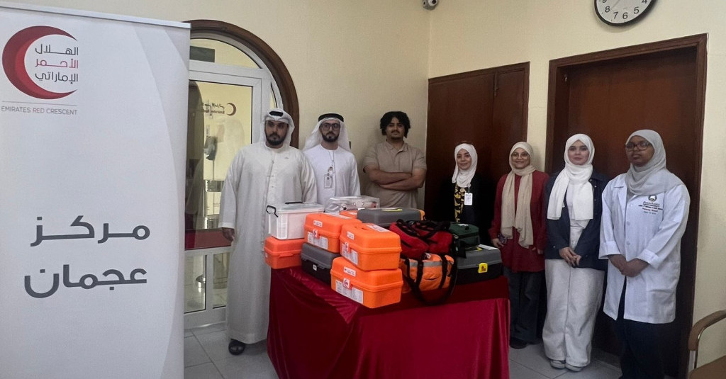 Ajman University Students Deliver 28 First Aid Kits and Emergency Training with Emirates Red Crescent