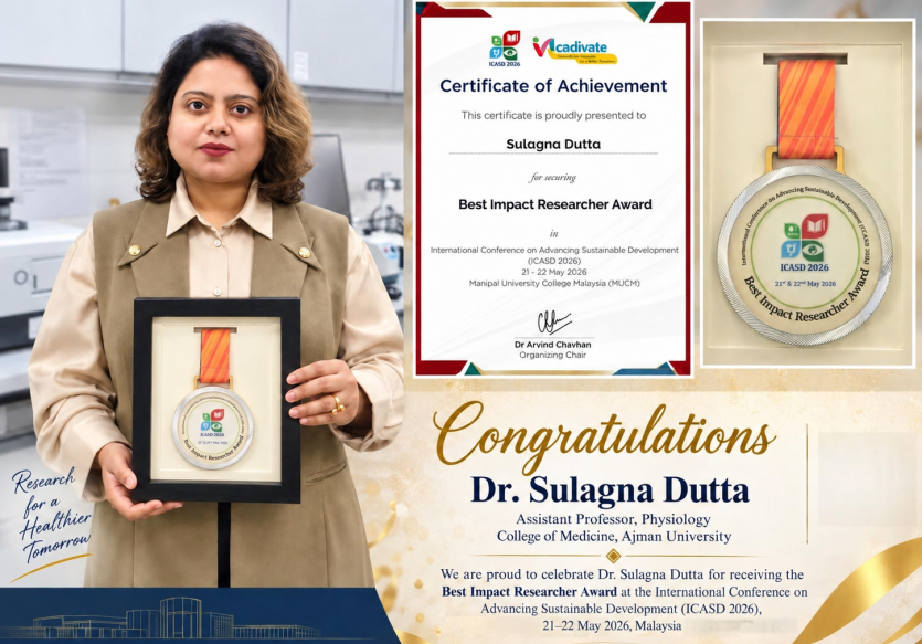 Dr. Sulagna Dutta Receives Best Impact Researcher Award at ICASD 2026