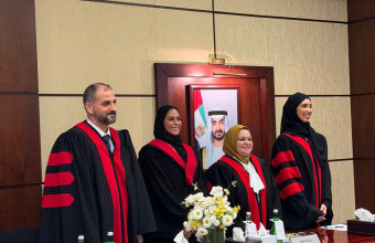 مناقشة أطروحة الماجستير للطالبة فاطمة أحمد سعيد في كلية القانون بجامعة عجمان