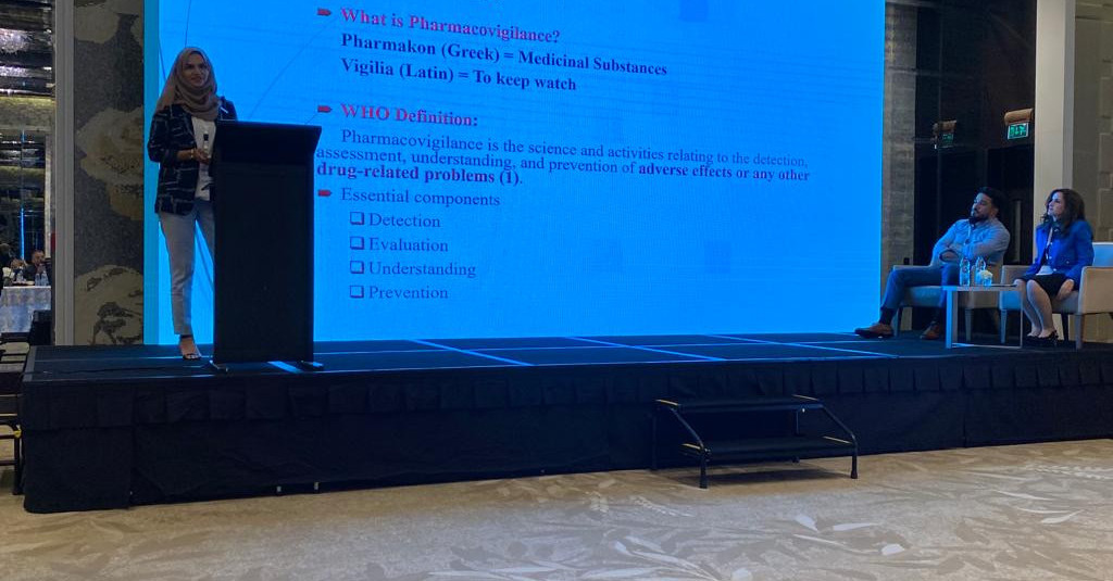 Lecturer from the College of Pharmacy at Ajman University gave a lecture at the Pharmaceutical Innovations and Future Therapies Symposium