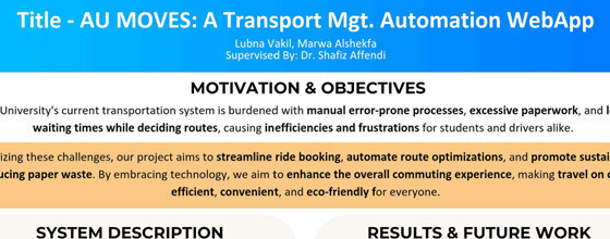 AU MOVES – A Transport Management Automation Web-Application for  Ajman University