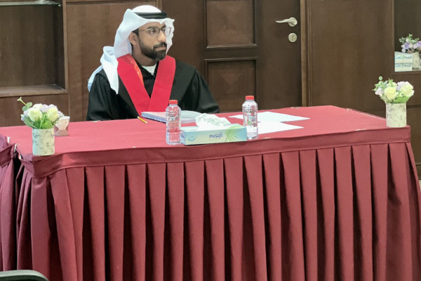 مناقشة رسالة الماجستير للطالب/ خالد أحمد العبدولي