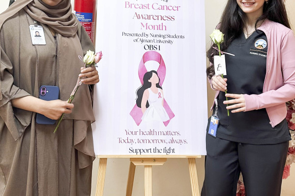 Nursing Students at College of Pharmacy and Health Sciences Promote Breast Cancer Awareness at Al Qassimi Women’s and Children’s Hospital